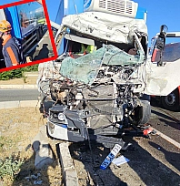 Elazığ tırlar çarpıştı: 1 yaralı