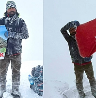 Elazığlı Sporcu Cumhuriyet Coşkusunu Erciyes Zirvesinde yaşadı