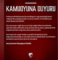 Elazığspor'dan Kemal Rüzgar açıklaması! Tedavi süreci devam ediyor