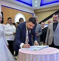 Elazığspor tribünlerinin emektarı Burak Sudan, Kader Fırat ile dünya evine girdi