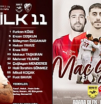 Elazığspor'un Adana 01 FK Karşısındaki İlk 11'i