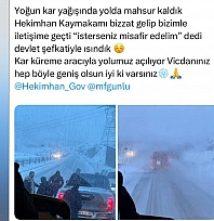 Kaymakam yolda bırakmadı: Hekimhan Kaymakamı Muhammed Fatih Günlü yoğun kar yağışında vatandaşın yanında