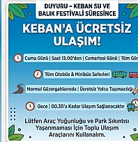 Keban Su ve Balık Festivali'nde ulaşım ücretsiz olacak