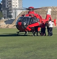 Malatya'da Beyin kanaması geçiren vatandaşın imdadına ambulans helikopter yetişti