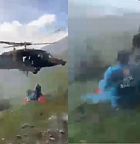 Malatya'da dağlık alanda kalp krizi geçiren vatandaş askeri helikopterle kurtarıldı