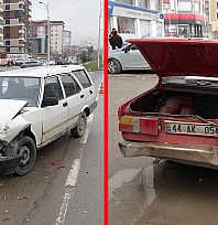 Malatya'da iki otomobil çarpıştı: 2 Kişi yaralandı