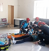 Palu Devlet Hastanesi'nde afet tatbikatı gerçekleştirildi