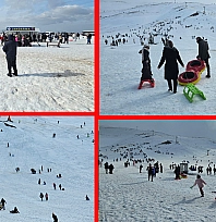 Rüzgara rağmen ilgi azalmadı: Elazığlılar Hazar Baba'ya akın etti