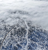 Sis ve kar altındaki tarihi Harput'ta kartpostallık manzaralar