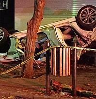 Takla atan araçta bulunan 1 kişi öldü, 1 kişi yaralandı