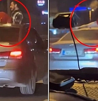 Trafikte görenleri şaşkına çeviren twerk görüntüsü