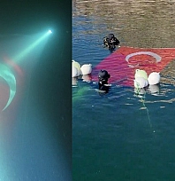 Tunceli'de 29 metre derinlikte Türk bayrağı açıldı