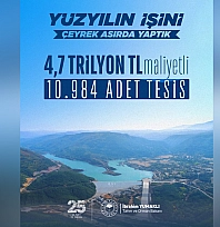 Türkiye'de su ve sulama alanında 25 yılda 10 bin 984 tesis hizmete sunuldu