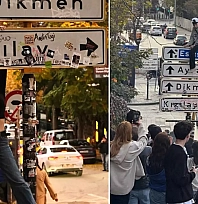 viral olan tabelanın etrafına dikenli tel çekildi