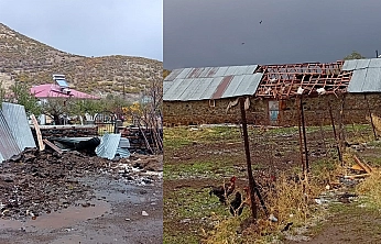 Bingöl'de fırtına çatıları uçurdu