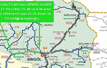 Bingöl, Elazığ tır trafiği açıldı