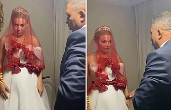 Bu nasıl gelenek? Gelinin yüz ifadesi olan biteni özetliyor