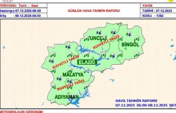 Elazığ'a kuvvetli yağış uyarısı