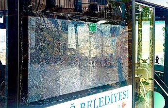 Elazığ'da 65 yaşındaki yolcu, otobüsün camını bastonuyla kırdı