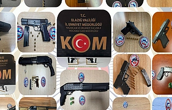 Elazığ'da 75 aranan tutuklandı, 24 ruhsatsız silah ele geçirildi