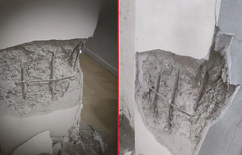 Elazığ'da Apartmanda tespit edilen kolon hasarı endişe yarattı