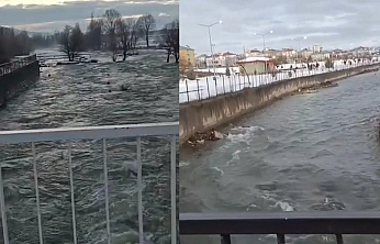 Elazığ'da dereler çoştu