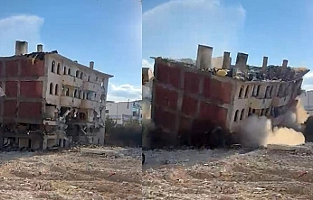 Elazığ'da iş makinesi dokundu, 5 katlı bina yerle bir oldu