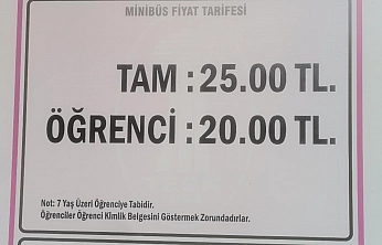 Elazığ'da minibüs ücretlerine zam yapıldı