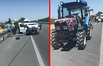 Elazığ'da otomobil ile traktör çarpıştı: 1 Yaralı