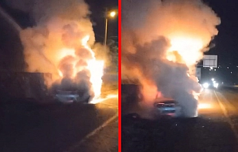Elazığ'da seyir halindeki otomobil alev topuna döndü
