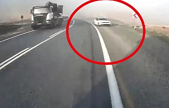 Elazığ'da tehlikeli manevra araç kamerasına yansıdı