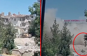 Elazığ'da yıkım sırasında ölümle burun buruna geldi