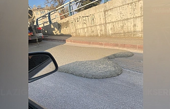 Elazığ'da yola beton döken miksere 668 bin lira ceza kesildi