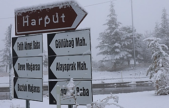Elazığ'ın 4 bin yıllık Harput Mahallesi'nde kar yağışı etkili oldu