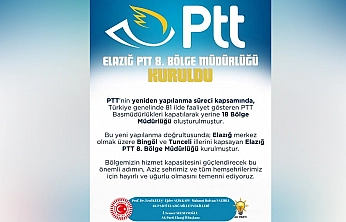 Elazığ PTT 8. Bölge Müdürlüğü kuruldu