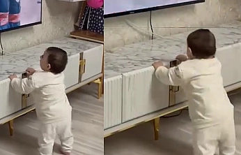 Elazığ türküsünü duyan minik bebeğin neşesi sosyal medyada gündem oldu