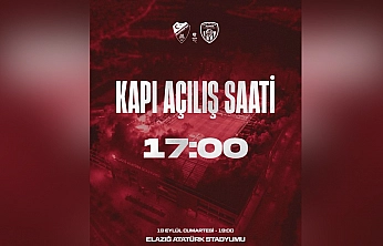 Elazığspor-Aliağa FK Maçında Stadyum kapıları 17.00'de açılacak