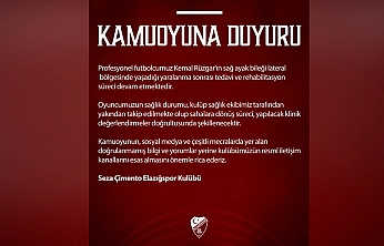 Elazığspor'dan Kemal Rüzgar açıklaması! Tedavi süreci devam ediyor