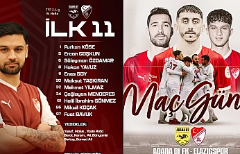 Elazığspor'un Adana 01 FK Karşısındaki İlk 11'i
