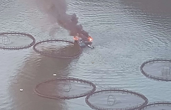 Fırat Nehri'nde tekne alev alev yandı