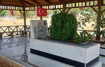 Şehit Polis Memuru Fethi Sekin'in mezar taşındaki fotoğrafı yenilendi