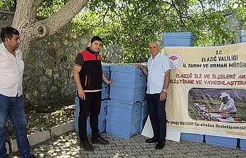 Sivrice'de 20 arıcıya 200 kovan dağıtıldı
