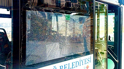 Elazığ'da 65 yaşındaki yolcu, otobüsün camını bastonuyla kırdı