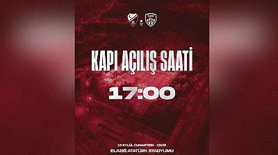 Elazığspor-Aliağa FK Maçında Stadyum kapıları 17.00'de açılacak