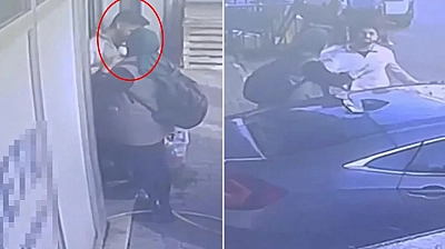Kadın tacizci yine iş başında: Tazyikli su durdurdu