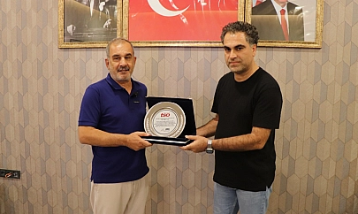 Başkan Alan'dan iş insanı Tetik'e ziyaret