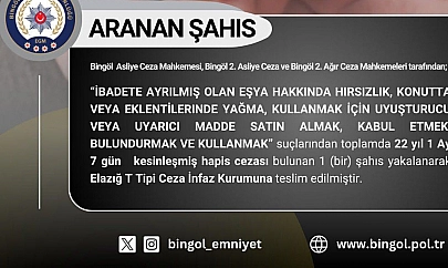 Bingöl'de yakalandı Elazığ'a gönderildi