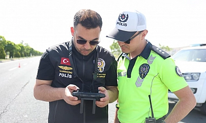 Elazığ'da bayram öncesi dron destekli trafik denetimi
