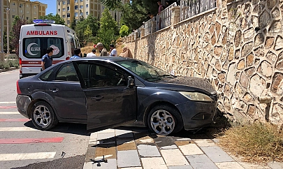 Elazığ'da otomobil duvara çarptı