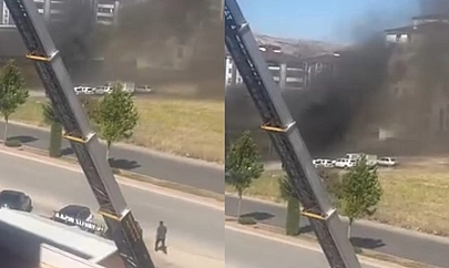 Elazığ'da tamiri yapılan araç yandı!